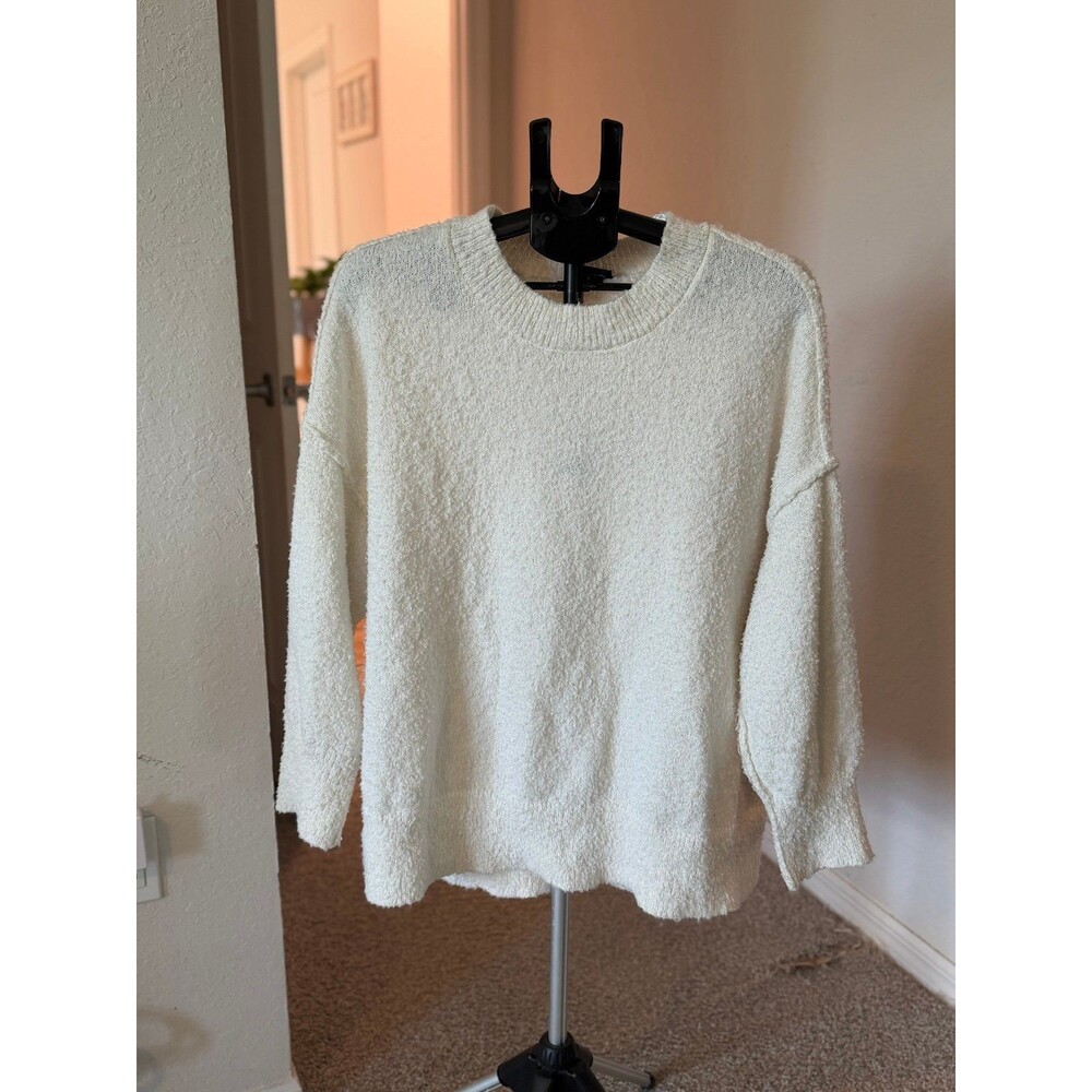 Torrid Boucle Crewneck Tunic Sweater in White Size 0